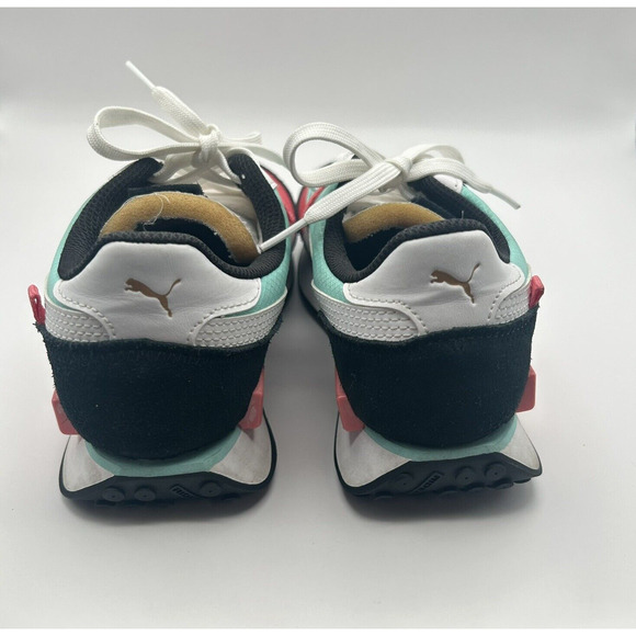 PUMA Youth 7 C Future Rider Spring Shoes Black/Pink/Teal 381962-01 kids - Picture 3 of 5